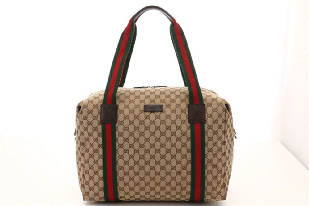 Gucci GG Boston Bag Canvas Sherry Black